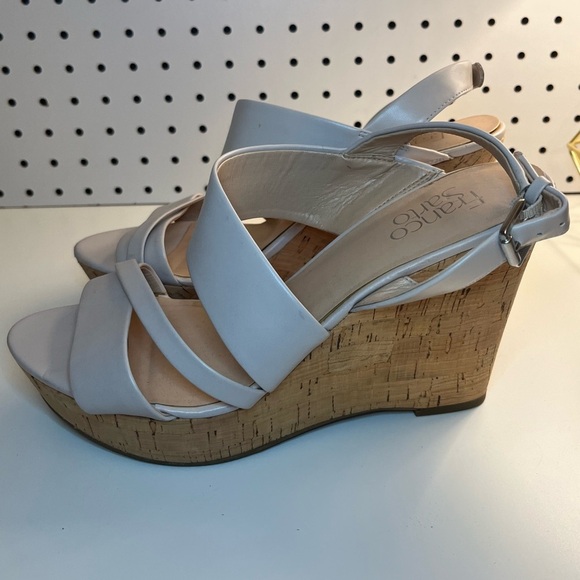 Franco Sarto Seneca Wedge Cork Heeled Sandal Slingback - Picture 3 of 15